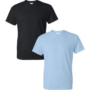 imageGildan Large Mens DryBlend Classic TShirtBlackLight Blue