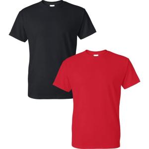imageGildan Large Mens DryBlend Classic TShirtBlackRed