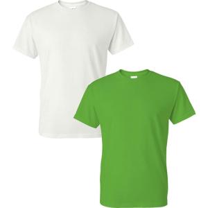 imageGildan Large Mens DryBlend Classic TShirtWhiteElectric Green