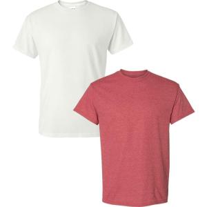 imageGildan Large Mens DryBlend Classic TShirtWhiteHeather Sport Scarlet Red