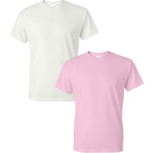 imageGildan Large Mens DryBlend Classic TShirtWhiteLight Pink