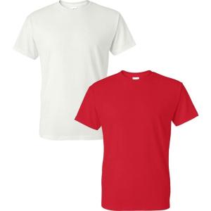 imageGildan Large Mens DryBlend Classic TShirtWhiteRed