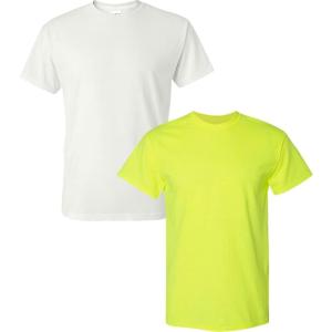imageGildan Large Mens DryBlend Classic TShirtWhiteSafety Green