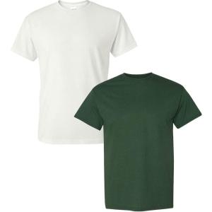 imageGildan Large Mens DryBlend Classic TShirtWhiteSport Dark Green