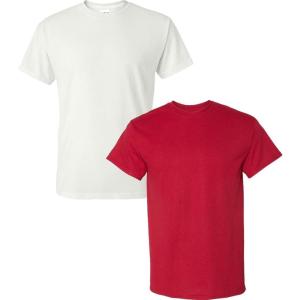 imageGildan Large Mens DryBlend Classic TShirtWhiteSport Scarlet Red