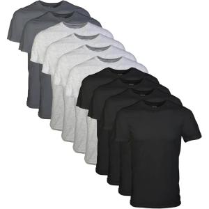 imageGildan Mens Crew TShirts Multipack Style G1100BlackSport GreyCharcoal 10pack