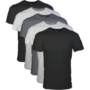 imageGildan Mens Crew TShirts Multipack Style G1100BlackSport GreyCharcoal 5pack