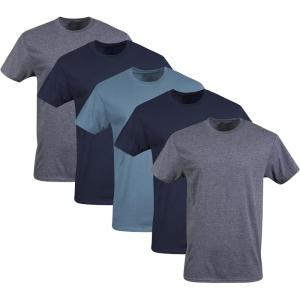 imageGildan Mens Crew TShirts Multipack Style G1100NavyHeather NavyIndigo Blue 5pack