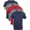 imageGildan Mens VNeck TShirts Multipack Style G1103NavyCharcoalCardinal Red 5pack
