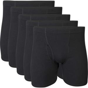 imageGildan Mens Underwear Covered Waistband Boxer Briefs MultipackBlack 5pack
