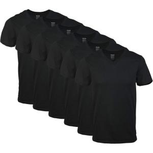 imageGildan Mens VNeck TShirts Multipack Style G1103Black 6pack
