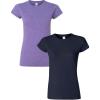 imageGildan Womens Softstyle Cotton TShirt Style G64000l MultipackHeatherpurplenavy