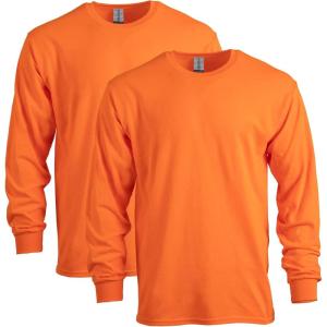 imageGildan Adult Heavy Cotton Long Sleeve TShirt Style G5400 2PackS Orange