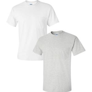 imageGildan Adult Ultra Cotton TShirt with Pocket Style G2300 2PackAsh