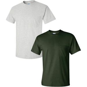 imageGildan Adult Ultra Cotton TShirt with Pocket Style G2300 2PackAshForest