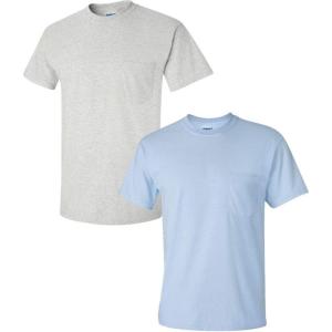 imageGildan Adult Ultra Cotton TShirt with Pocket Style G2300 2PackAshLightblue