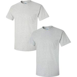 imageGildan Adult Ultra Cotton TShirt with Pocket Style G2300 2PackAshSportgrey