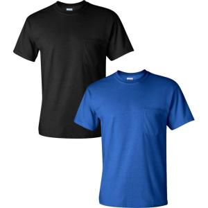 imageGildan Adult Ultra Cotton TShirt with Pocket Style G2300 2PackBlackRoyal