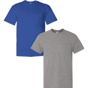 imageGildan Adult Ultra Cotton TShirt with Pocket Style G2300 2PackBlue