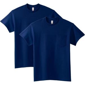 imageGildan Adult Ultra Cotton TShirt with Pocket Style G2300 2PackNavy