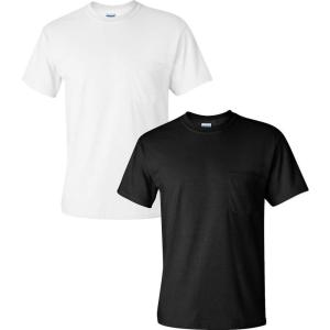 imageGildan Adult Ultra Cotton TShirt with Pocket Style G2300 2PackWhiteBlack
