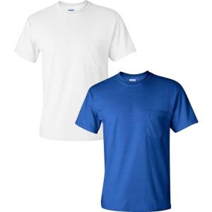 imageGildan Adult Ultra Cotton TShirt with Pocket Style G2300 2PackWhiteRoyal