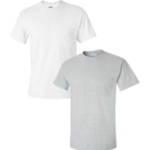 imageGildan Adult Ultra Cotton TShirt with Pocket Style G2300 2PackWhiteSportgrey