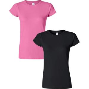 imageGildan Womens Softstyle Cotton TShirt Style G64000l MultipackAzaleablack