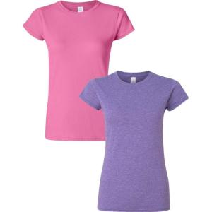 imageGildan Womens Softstyle Cotton TShirt Style G64000l MultipackAzaleaheatherpurple