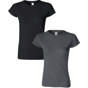 imageGildan Womens Softstyle Cotton TShirt Style G64000l MultipackBlackdarkheather