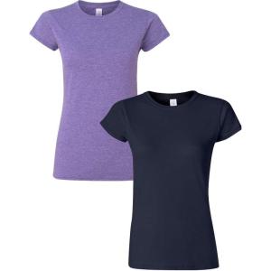 imageGildan Womens Softstyle Cotton TShirt Style G64000l MultipackHeatherpurplenavy