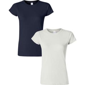 imageGildan Womens Softstyle Cotton TShirt Style G64000l MultipackNavywhite