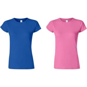 imageGildan Womens Softstyle Cotton TShirt Style G64000l MultipackPink
