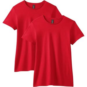 imageGildan Womens Softstyle Cotton TShirt Style G64000l MultipackRed