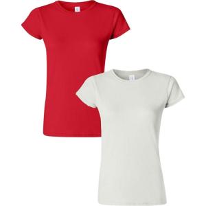 imageGildan Womens Softstyle Cotton TShirt Style G64000l MultipackRedwhite