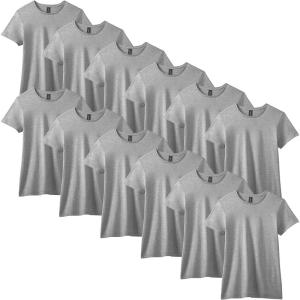 imageGildan Womens Softstyle Cotton TShirt Style G64000l MultipackRing Spun Sport Grey