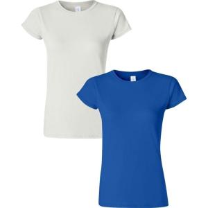 imageGildan Womens Softstyle Cotton TShirt Style G64000l MultipackWhiteroyal